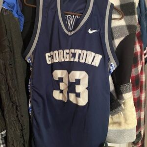 EWING Nike Blue Basketball Jersey with Bold Georgetown Design